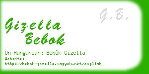 gizella bebok business card